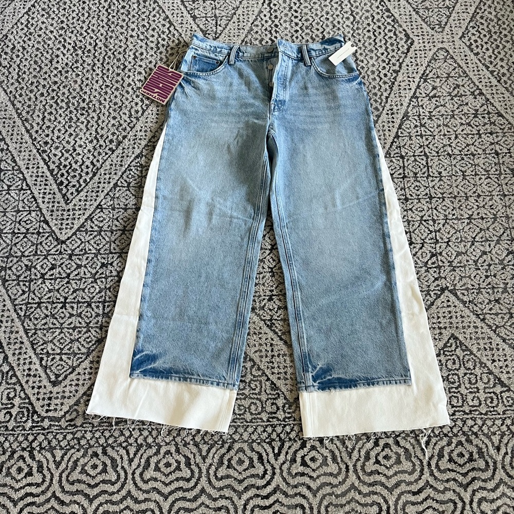 MOTHER Nacho Double Dip High Rise Wide Leg Jeans Deep Fried Color - Picture 7 of 13